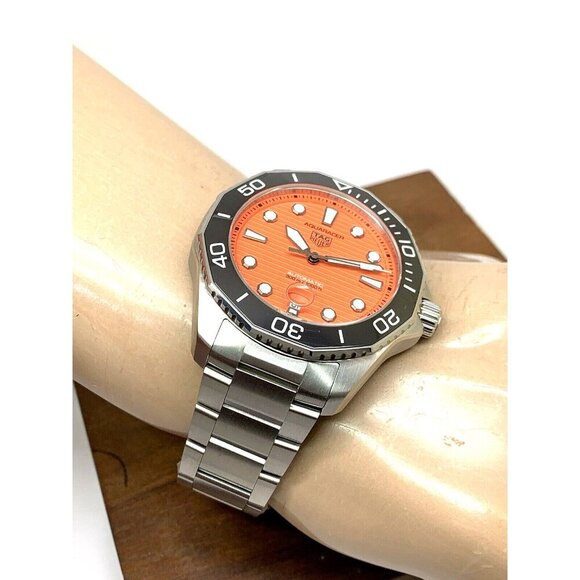 Tag Heuer Men's Watch WBP201F Aquaracer Swiss Automatic Orange Dial Steel 43mm - Picture 5 of 14
